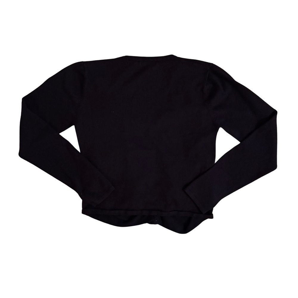 Y2K Folia Black Long Sleeve Ruched Cardi - Picture 4 of 4